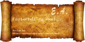 Eszterházy Axel névjegykártya